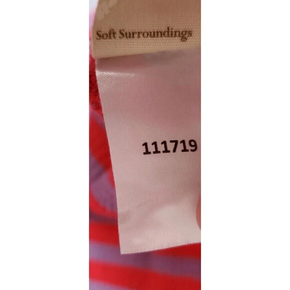 Soft Surroundings Women's Serene Button Collar Stripe Sweater Pink Purple Large - Picture 5 of 6